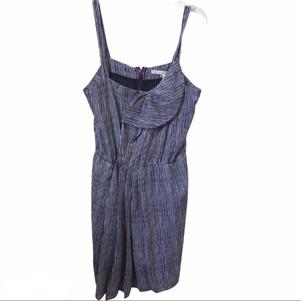 Rachel Roy NEW Striped Sleeveless Ruffle Dress Lightweight Sundress Straps Zip
